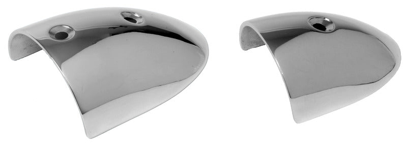 Endestykke til fenderprofil i spejlpoleret AISI 316 rustfrit stål – 56,5 × 30 mm