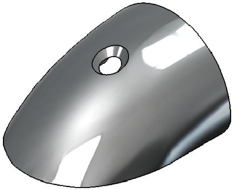 Tessilmare endestykke til fenderprofil i AISI 316L rustfrit stål, Radial 40, 40 × 22 mm