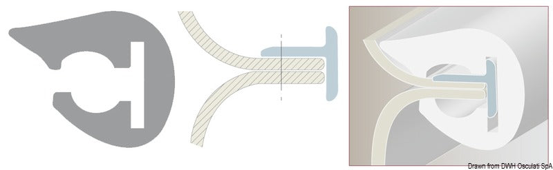 L-formet PVC-fenderprofil, sort, 36 × 38 mm