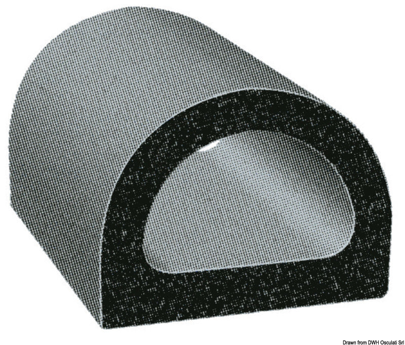 Selvklæbende tætningsprofil i EPDM, sort, 17,5 x 16,9 mm, 25 m