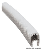 Halvfleksibel armeret PVC-kantprofil, hvid, til materialetykkelse 1,5–4 mm, 14 × 10 mm, 50 m