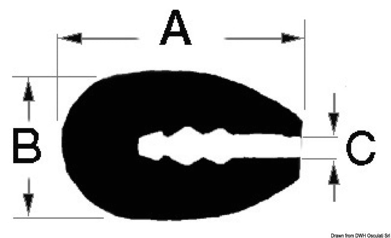 Sort PVC-kantprofil 55 Shore, A 17 × B 10 mm, C 3,5 mm, til 3–4 mm kant, rulle 24 m