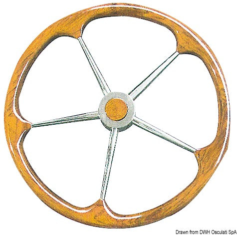 Osculati rat med teak kant 500 mm rustfrit stål