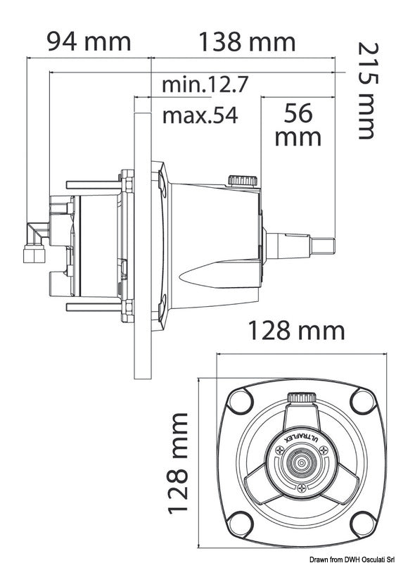 Ultraflex GoTech hydraulisk styresæt til påhængsmotor med frontmonteret UC81-OBF-cylinder