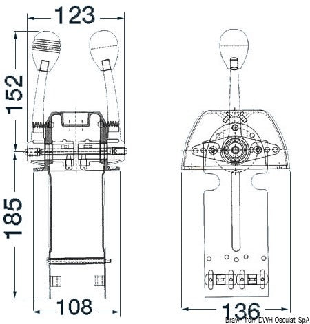 Twin lever kontrolboks AISI316 Osculati