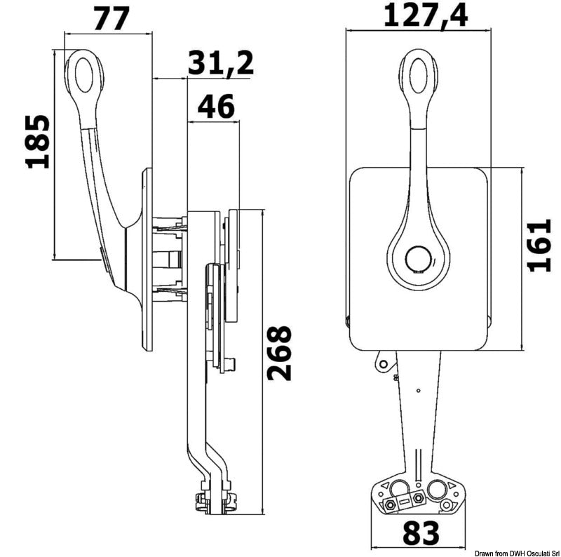 Single lever mekanisk kontrol B400 Ultraflex