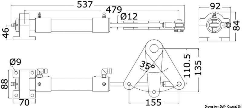 Multiflex hydraulisk styresystem-kit til indenbordsmotor op til 115 hk