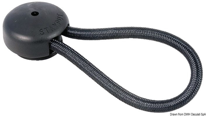 Stayput elastisk fastgørelsesløkke, sort, 80 mm