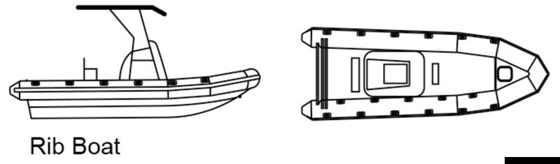 Oceansouth RIB-bådcover Style C til RIB med T-top – 720–750 cm