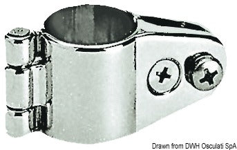 Glidende biminiklemme til rør Ø 20/22/25 mm, pin 5 mm