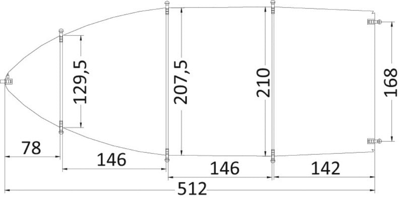 Universal bådpresenning 427–488 × 180 cm, grå, 300D