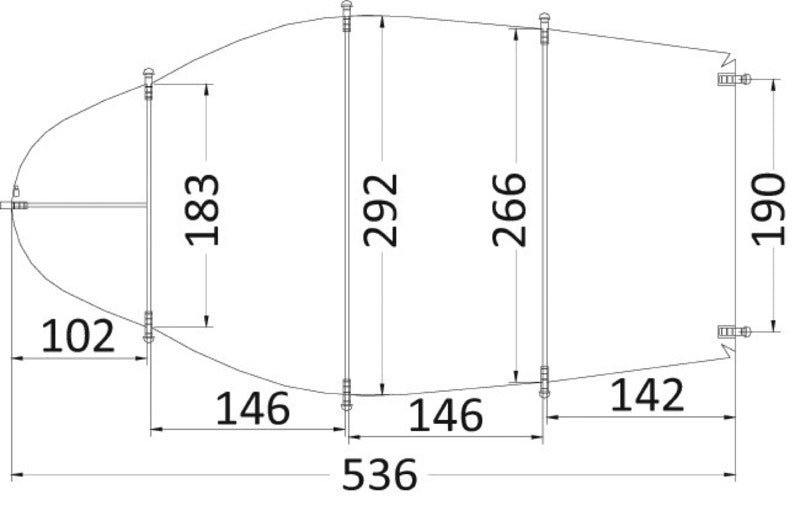 Universal bådpresenning til åbne både med centralkonsol eller dækbåde med forrude – til bådlængde 427–488 cm × bådbredde 210 cm, grå, 300 denier