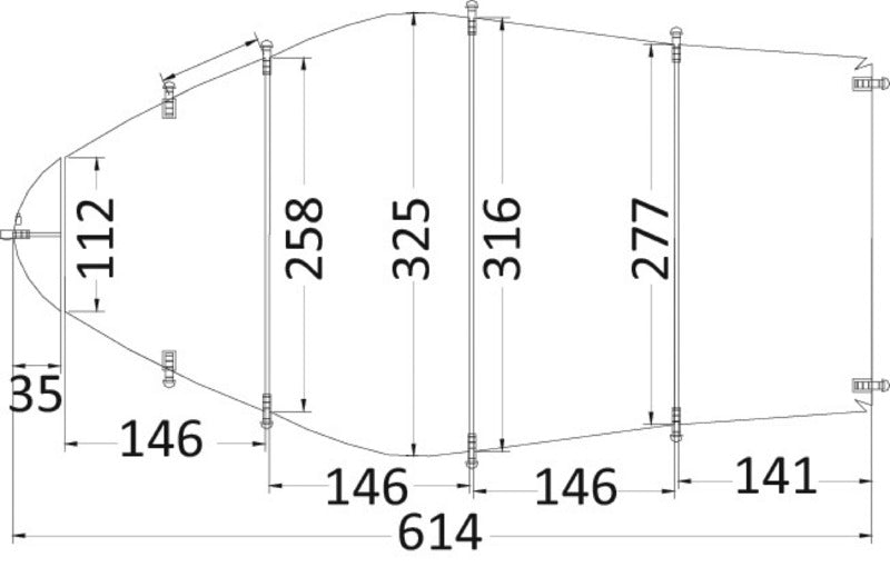 Universal bådpresenning til bådlængde 488–564 cm og bådbredde 225 cm, grå, 300D