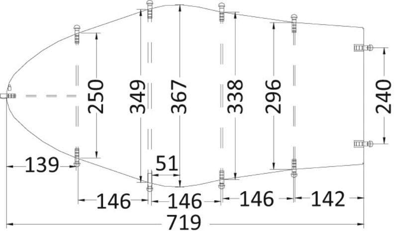Universal bådpresenning til bådlængde 580–650 cm og bådbredde 250 cm, grå, 300D