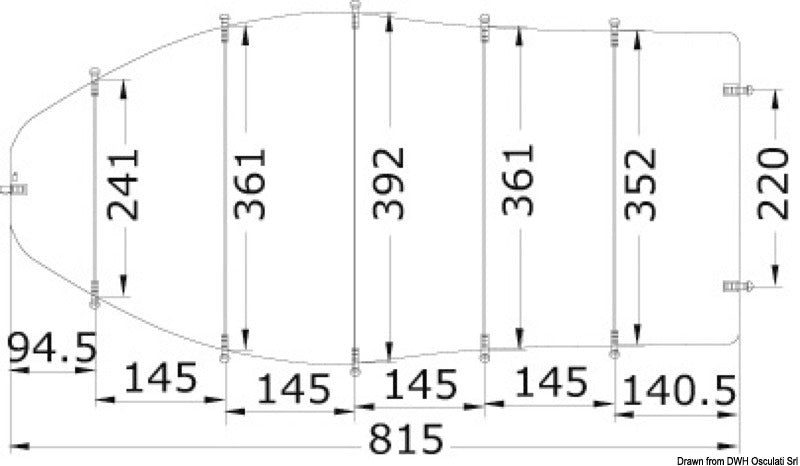 Universal bådpresenning til båd 700–780 × 270 cm, grå, 600D