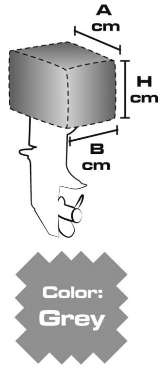 Motorovertræk til påhængsmotor 73 × 40 × 65 cm, 60–100 hk, 300D, grå
