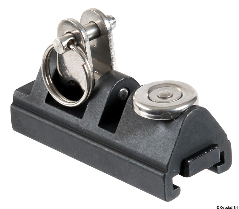 Bimini-skydebeslag i anodiseret aluminium, 85 × 35 × 35 mm, med 6 mm tap