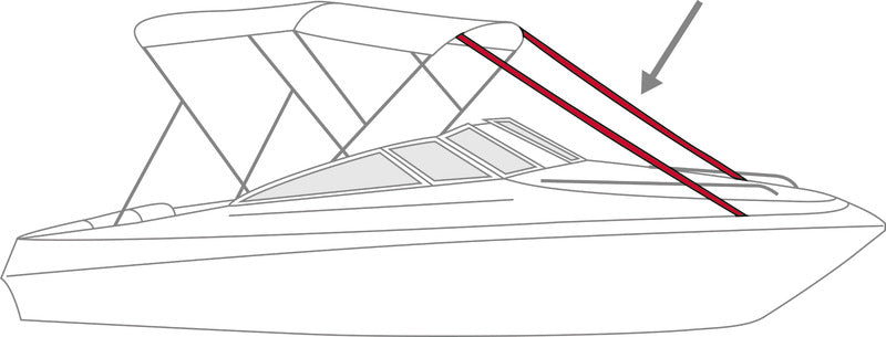 Spændestropsæt til bimini 25 mm × 3 m, 2 stk.