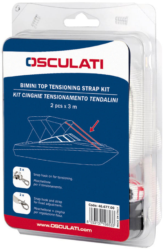 Spændestropsæt til bimini 25 mm × 3 m, 2 stk.