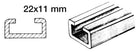 Biminiskinne i anodiseret aluminium 1 m, 22 × 11 mm