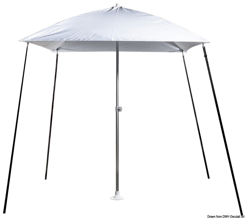 Sammenklappelig parasol hvid til båd og autocamper
