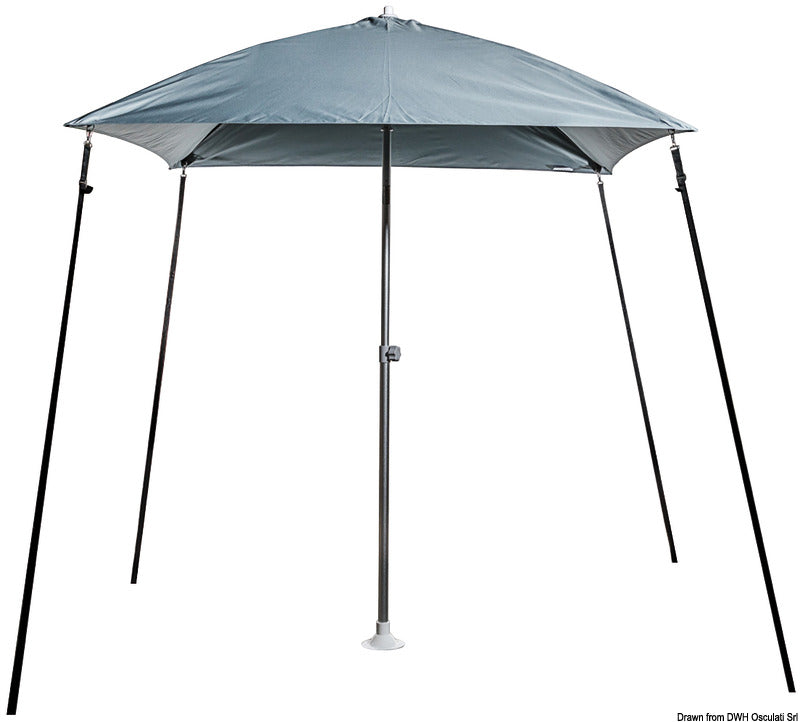 Foldbar parasol grå til båd og autocamper