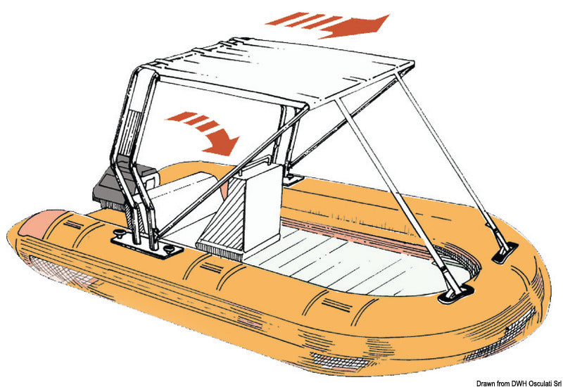 Teleskopisk bimini til roll-bar, front, navyblå, 130 × 170 cm
