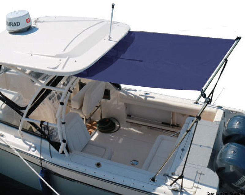 Oceansouth agter-solsejl med teleskopstænger til T-top/hardtop, 260 × 230 × 200 cm, navyblå
