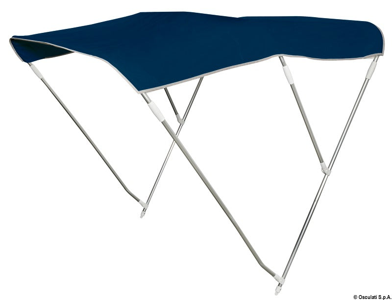 3-bøjlet foldbar bimini Ø 22 mm, 185–195 cm, marineblå