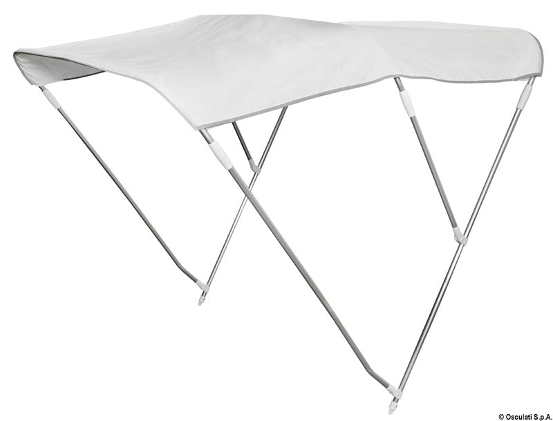 Høj sammenklappelig 3-bøjlet bimini-top Ø 22 mm, 220/230 cm, hvid