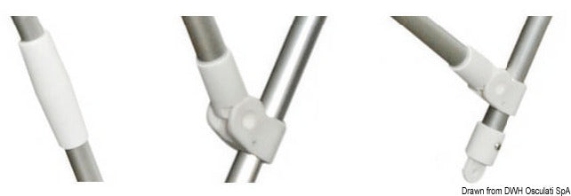Høj sammenklappelig 3-bøjlet bimini Ø 22 mm, 170-180 cm, hvid