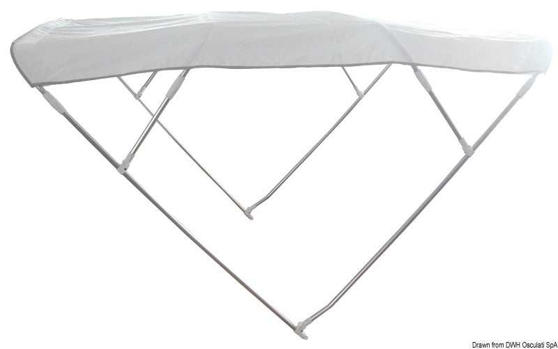 Bimini Depth biminitop med 4 buer, 235–245 cm, hvid