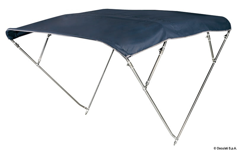 BIMINI DEPTH høj 4-bøjlet biminitop i AISI 316 – 260/270 cm – hvid