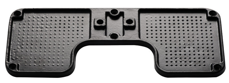 Agterspejl-beskyttelsesplade i sortlakeret anodiseret aluminium, 260 × 110 mm