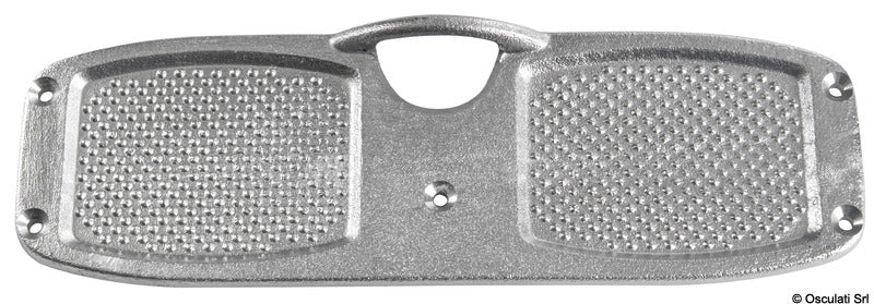 Akterspejlsbeskyttelsesplade i aluminium med sikkerhedsring – 316 × 100 mm, til motorer over 10 hk