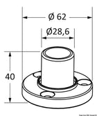 Oceansouth T-Top-base til T-Top-rør Ø32 mm