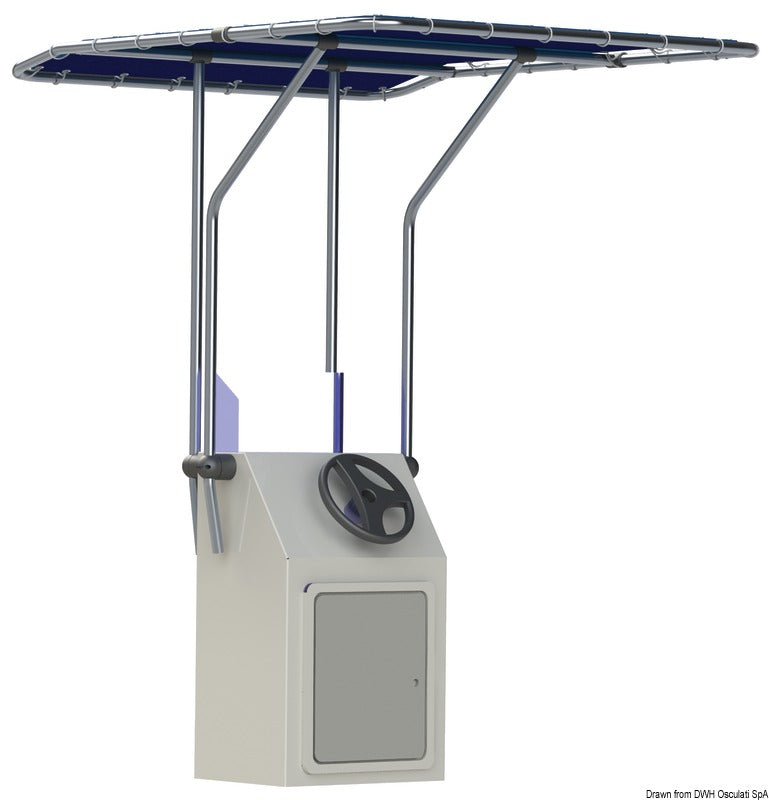 Oceansouth sammenklappelig T-top i aluminium med blå dug, 1700 × 1200 mm