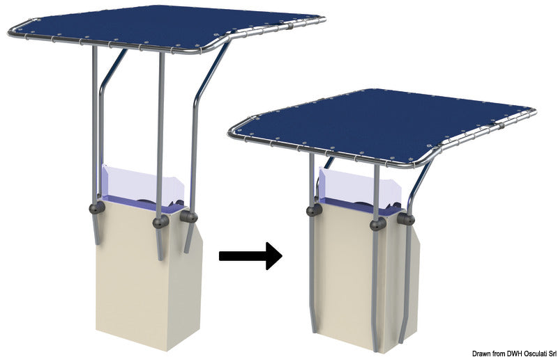 Oceansouth sænkbar T-top i aluminium, blå, 1350 × 1050 mm