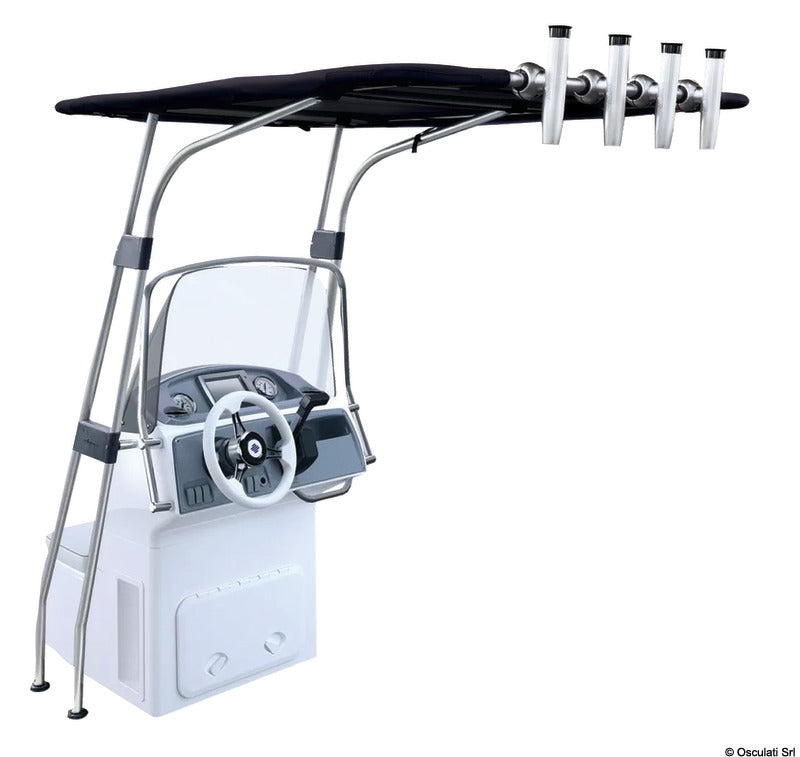 Oceansouth Signature T-Top i anodiseret aluminium 1700 × 1200 × 2010 mm, sort