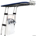 Oceansouth professionel T-top i aluminium 2000 × 1400 mm, hvidt stel med blå dug