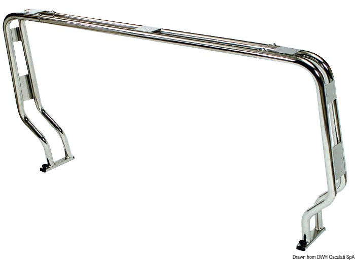 JUMBO sammenklappelig rollbar i rustfrit stål, 125–220 cm