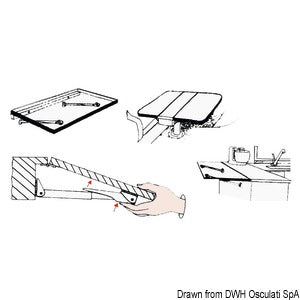 Arm for Rakego foldbar arm 140 kg 28/40 mm Osculati