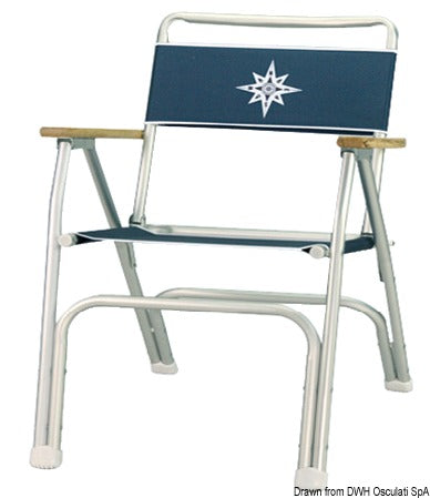 Sammenklappelig stol Beach med anodiseret aluminiumsstel, marineblå