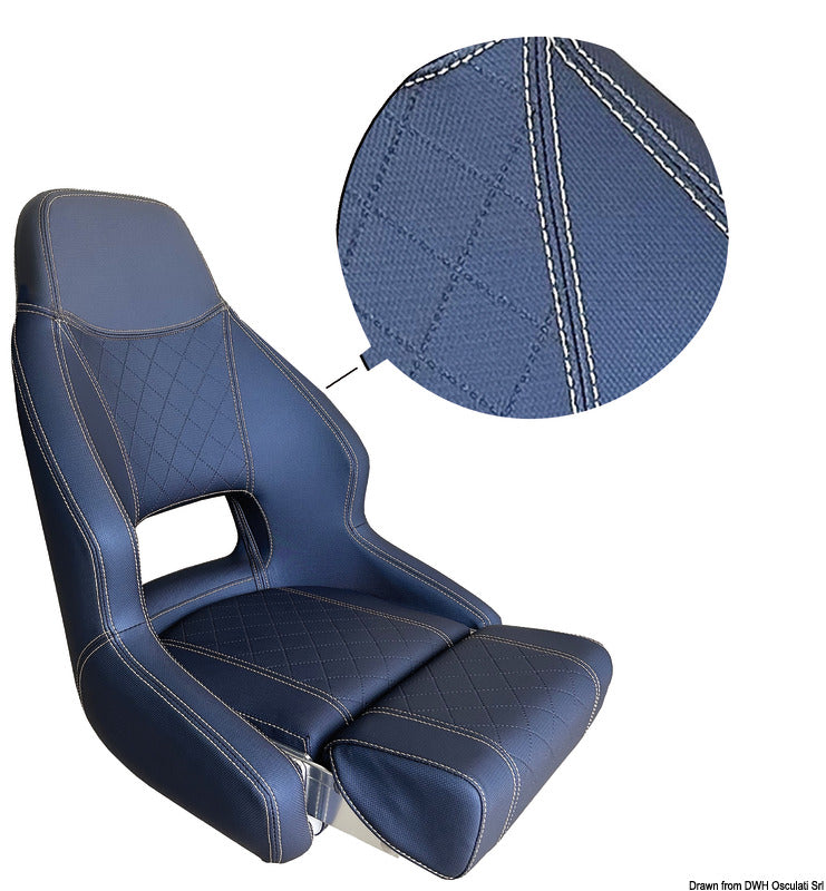 RM52 ergonomisk bådstol med flip-up-sædepude, mørkeblå