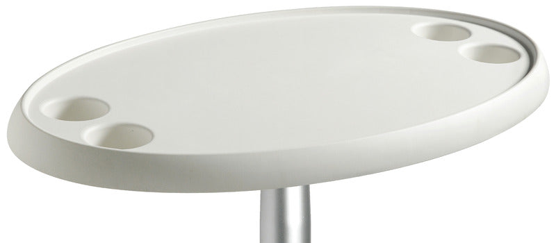 Oval bordplade i kompositmateriale, hvid, 762 × 457 mm