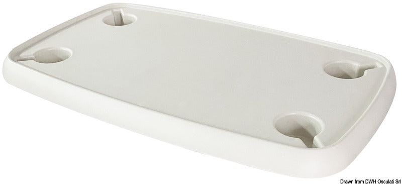 Bordplade i kompositmateriale, rektangulær, hvid, 760 × 460 mm