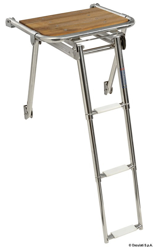 TL badeplatform 45 × 39 cm med skjult 3-trins teleskopstige