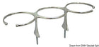 Glasholder i spejlpoleret AISI 316 rustfrit stål til 3 glas, skruemontering, maks. Ø 70 mm