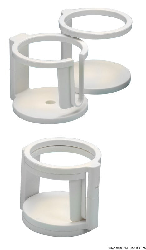 Swing-Out udklappelig glas-, kop- og dåseholder, 1/2 kopper eller dåser, hvid