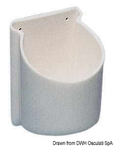 Glas- og dåseholder i blød hvid PVC, H 100 mm, Ø 72 mm